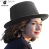 Szerokie brzegi kapelusze wiadra kapelusze nowa szeroka grzbiet Panama Party Fedoras Hat for Women Top Hat Fedora Hat Wool Wool Feel Vintage Church Ladies Hat Fedora Hat for Man YQ231116