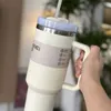 Stainless Steel Tumblers Cups With Silicone Handle Lid and Straw 2nd Generation Car Mugs Vacuum Insulated Water Bottles