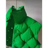 BottegassVenetas Doudounes tissées de qualité supérieure Gilet sans manches à col montant tissé vert pour l'automne des femmes et nouveau gilet chaud court