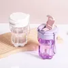 Water Bottles Fashion Straw Bottle Hexagonal Coffee Leakproof Portable Lanyard Drinking Cup Gift