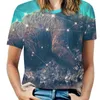 Magliette da donna sotto le stelle | Ursa Major Sexy T-Shirt Casual Top Una spalla allacciatura T-shirt coreane Mountains Moon Mountain
