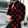 Hot Designer Lapel Shirt Mens Button Up Shirts Print Bowling Shirt Luxurious Old Floral Casual Men Long Sleeve Dress Hawaiian Belkis Top