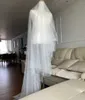 Inne modne akcesoria Perły Bridal Veil 2 poziomy Blusher Wedding Veil Drop Veil Cover twarz biała/kości słoniowej/szampana velos de noiva koraliki katedra 300 cm J230416