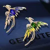 Broches cristal Phoenix oiseau pour femmes hommes 5 couleurs émail vol beauté fête bureau broche broche cadeaux 2023