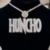 Fit catena a maglia cubana ghiacciata in argento 925 gioielli hiphop fascino numero fai da te collana iniziale ciondolo lettera moissanite vvs personalizzato