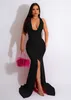 Casual Dresses Sexy Halter V-neck Backless Mermaid Evening Women Party Night Formal Special Occasion Dress Elegant Club Prom