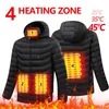 Men's Down Parkas Men 4 Zone Heating Jacket Winter Electric Heated Clothes Usb Charging Waterproof Windbreaker Heat Outdoor Skiing Coat S-2xl 231116