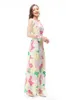 Runway-jurken voor dames O-hals Lange mouwen Borduursel Foral Elegant Designer Party Prom Gown Vestidos