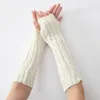 Knee Pads Elbow & Women Winter Wrist Arm Knitted Long Fingerless Gloves Mittens Hand Warmer