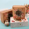 Gift Wrap Christmas Cake Baking Box Cookie Candy Packaging Carton Cartoon Santa Snowman Snowflake