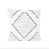 Oreiller/décoratif Molotu Nordic Design blanc coton tricoté gland décoratif S pour canapé/décoratif