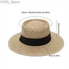 Wide Brim Hats Bucket Hats GEMVIE New Summer Str Hat Fashion Spring Wide Brim Paper Summer Hat for Women Str Hat Panama Cap Sun Hat for Women YQ231116