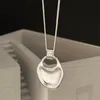 Дизайнерское серебро 925 пробы, однотонная мини-сумка с подвеской, ожерелья, длинная цепочка свитера, геометрическое ожерелье для женщин, девочек, подарки матерям