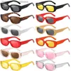 Солнцезащитные очки 2023 Маленькие солнцезащитные очки в прямоугольной оправе Желе цвета UV400 Защитные солнцезащитные очки Летние пляжные уличные очки для женщин и мужчинL231115