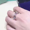 2023 INS os principais anéis de casamento jóias de moda simples 925 prata esterlina 18k preenchimento 5a cubic zircon cz diamante partido mulheres engajamento infinito anel para amante