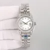 Relógio feminino designer circular calendário mostrador diamante relógio de aço inoxidável pulseira 904L 31mm safira resistente a arranhões relógio automático à prova d'água Montre De Luxe