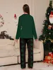 家族のマッチング衣装ダークグリーンクリスマスマッチファミリー服かわいいクリスマスツリープリントクリスマスパジャマセットファミリーマッチパジャマ231116