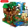 Other Toys TOMY 1208PCS Building Blocks For Compatible Minecraftinglys Village Warhorse City Tree House Waterfall Educational 231116
