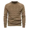 Мужские свитера, мужской осенне-зимний пуловер с круглым вырезом, повседневный низ, высококачественный вязаный свитер, мужские топы