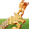 Pendant Necklaces CZ Dragon For Women Men Gold Color Jewellery Cubic Zirconia Mascot Lucky Symbol Gifts Whole 18913885