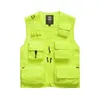 Men's Vests Plus Size S-7XL Men's Outdoor Vest Hiking Fishing Hunting Orange Multi-pockets Waistcoat Quick-dry Breathable Chaleco Tactico 231115