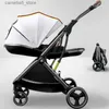 Strollers# 3 in 1 baby stroller Newborn Baby Carriage High Landscape four wheels stroller Folding shock absorption baby accessories Q231116