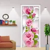 Sfondi moderno semplice romantico 3D stereoscopico cerchio fiore rosa arte murale soggiorno camera da letto adesivo per porta carta da parati decorazioni per la casa