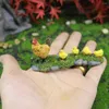 Dekorativa figurer Chicken Family Hen Chick Modeller Micro Landscape Miniature Decoration Doll House Ornament Home Farm Poultry Poultry