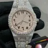 Montre de luxe de haute qualité, pierres de styliste, grande montre Moissanite, PASS TEST, lunette à fleurs, qualité automatique, luxe, diamants saphir entièrement glacés