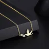 Choker Cute Pigeon Necklace For Women Korean Version Fresh Rhinestone Inlaid Bird Temperament Gentle Clavicle Chain Gifts