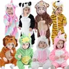 Pyjamas Kids Onesie Pyjamas Animal Panda Tiger Unicorn Ropa Bebe Baby Rompers Winter Kigurumi Cow Costume For Girl Boy Overalls Jumpsuit 231115
