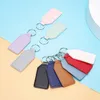 Keychains 50 20 10Pcs Blank PU Leather Keychain For Men Women Simple Car Key Chains Rings Business Party Wedding Gift DIY Pendant