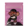 7x9cm 1g Lukt Proof Mylar Packing Bag Monkey Form för torr örtblomma Förpackningspåsar Paket Återförslutbara ätbara ämnen Ziplock Pouch Plastic Qihm