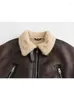 Kvinnor läder 2023 vinterkvinnas mode tjocka varma faux shearling jacka kappa vintage långärmad bälte hem kvinnlig ytterkläder chic