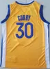 City Basketball Stephen Curry Jerseys 30 Men Team for Sport Fans fick Pure Cotton Association Breattable Icon broderier och sy svartvitt blå hög/bra