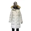 Piumino d'oca Cappotto da donna Giacca a cupola di neve Colletto in vero pelo di lupo Piumino d'anatra bianco Caldo autunno moda 102DD