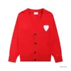 Amis fashionabla paris designer mäns amissweater kvinna de coeur macaron love jacquard cardigan amiparis jumper hoodie kdv6