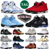 With Box 5s 6s basketball shoes for mens UNC Midnight Navy 5 Racer Blue Jumpman 6 Toro Bravo Cool Grey Sail Burgundy Racer Blue men trainers sneakers shoe