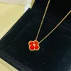 Collier trèfle à quatre feuilles en coquillage naturel plaqué or 18 carats de créateur pour femme T0p Matériaux avancés Bijoux de taille européenne Style classique Cadeau d'anniversaire