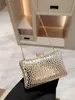 Evening Bags Stone Skin Gold Leather Wedding Dinner Wallets Party Banquet With Chain Mini Purse Drop 231115