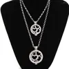 Pendanthalsband Vinnie Design smycken Multi Hearts Coin Disc Necklace med 2st Holder 80cm och 45 cm länkkedja