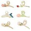 Bloem Metalen Haarklauw Clips Leuke Grote Tulp Haarspelden Antislip Sterke Hold Haarklemmen Mode Haaraccessoires voor Vrouw Meisjes LL