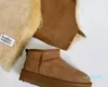 Femmes classique Mini plate-forme botte Ultra mat fourrure bottes de neige en daim mélange de laine confort hiver chaleur en peluche bottines femme