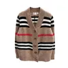 Women's Sweaters designer luxury B autumn and winter V-neck striped knitted cardigan mohair soft glutinous coat women's casual loose batch Q7NM