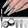 Lakier do paznokci 2PCSSET 1PC 5 ml Metallic Maluting Gel z pędzlem złote srebrne lustro linie rysunkowe paznokcie 231115