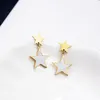 Boucles d'oreilles pendantes coréenne petite étoile en acier inoxydable pour les femmes hypoallergénique pentagramme minuscule exquis oreille bijoux cadeau adolescentes