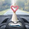 Ciondolo per auto tessuto a mano di San Valentino Bomboniera fai-da-te Ciondolo a forma di cuore con nappa fai-da-te Forniture per la decorazione della casa HJ