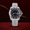 ROLAXS Fashion Mens Watches Automatyczne zegarek GMT Gold Mechanical 40 mm Mężczyzn stal nierdzewna obudowa Oryginalna klamra wodna odporna na swobodne zielone wirstwatch ma logo