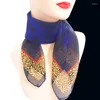 Scarves Fashion 65x65cm Women Multifunction Print Silk Scarf Neckerchief Elegant Trendy Casual Satin Small Square Wraps Thin