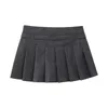 Kvinnors shorts veckade för kvinnor mitt midja korta byxor streetwear bälte kjol kvinna sommar stilig pantskirt